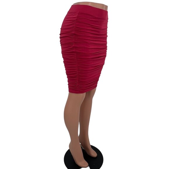 Vintage Victoria's Secret X Moda International Pink Ruched Bodycon Mini Skirt - Picture 7 of 16